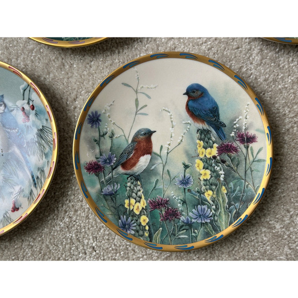 Catherine McClung Set of 5 Lenox Nature's Collage Bird 8" Plates Collection USA - Picture 5 of 10